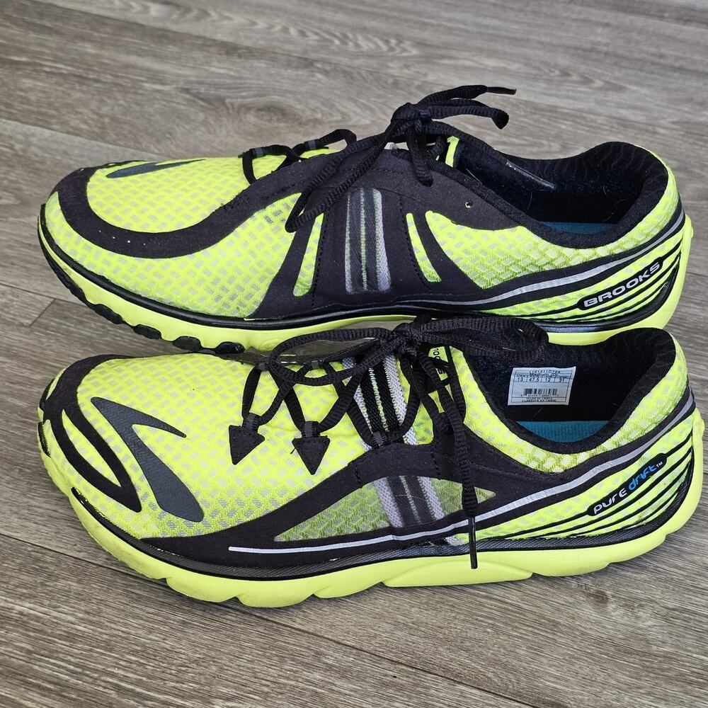 B10 Brooks PureDrift Men's Running Shoes Neon Yellow Black 1101411D725 Size 13D